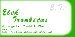 elek trombitas business card